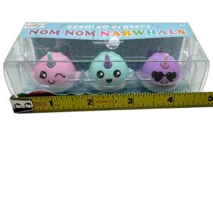 Justice Nom Nom Narwhals Eraser Donut Scented Set Of 3 Fun Stationery